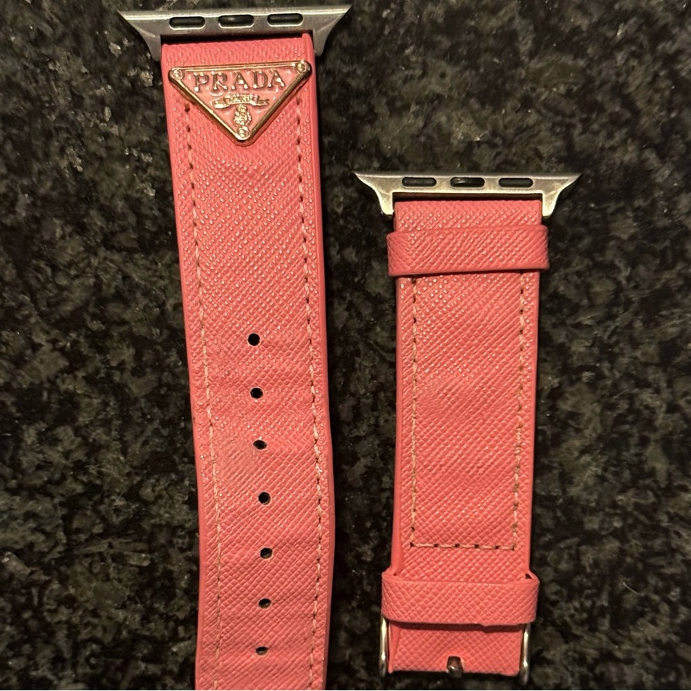 Prada Pink Leather Apple Watch Band